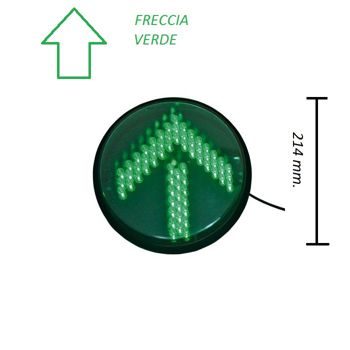 Freccia Verde Semaforo a led 7 W 220 V. - d. 214 mm. (200)