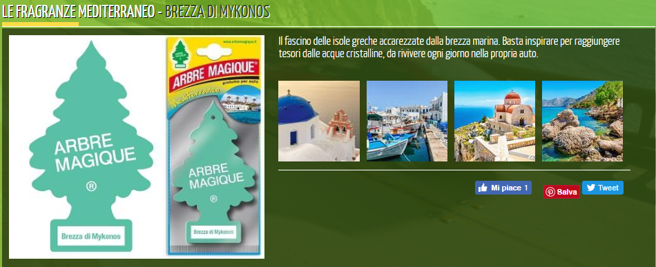 Arbre Magique Brezza Mykonos - Pack 3 Profumatori Auto