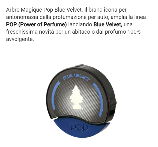 Diffusore di Profumo Arbre Magique POP Blue Velvet ( confezione 12 pezzi )