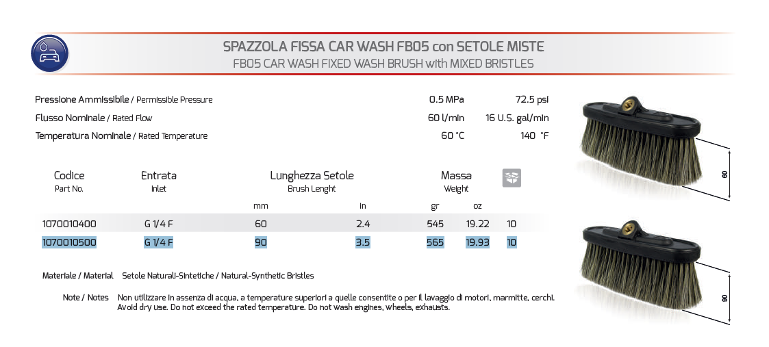 Spazzola a mano con setole morbide - UO50009 